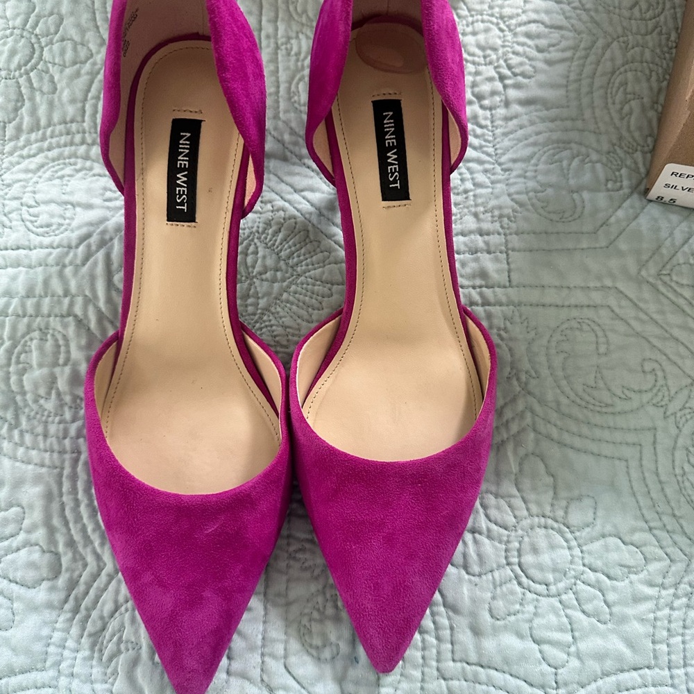 Nine West Pink Heels Suede Elegance - Picture 5 of 8
